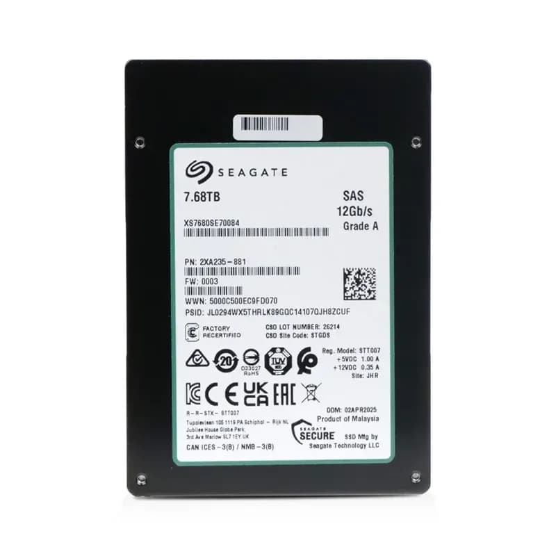 XS7680SE70084 - Seagate Nytro 3332 7.68TB SAS 2.5" Solid State Drive