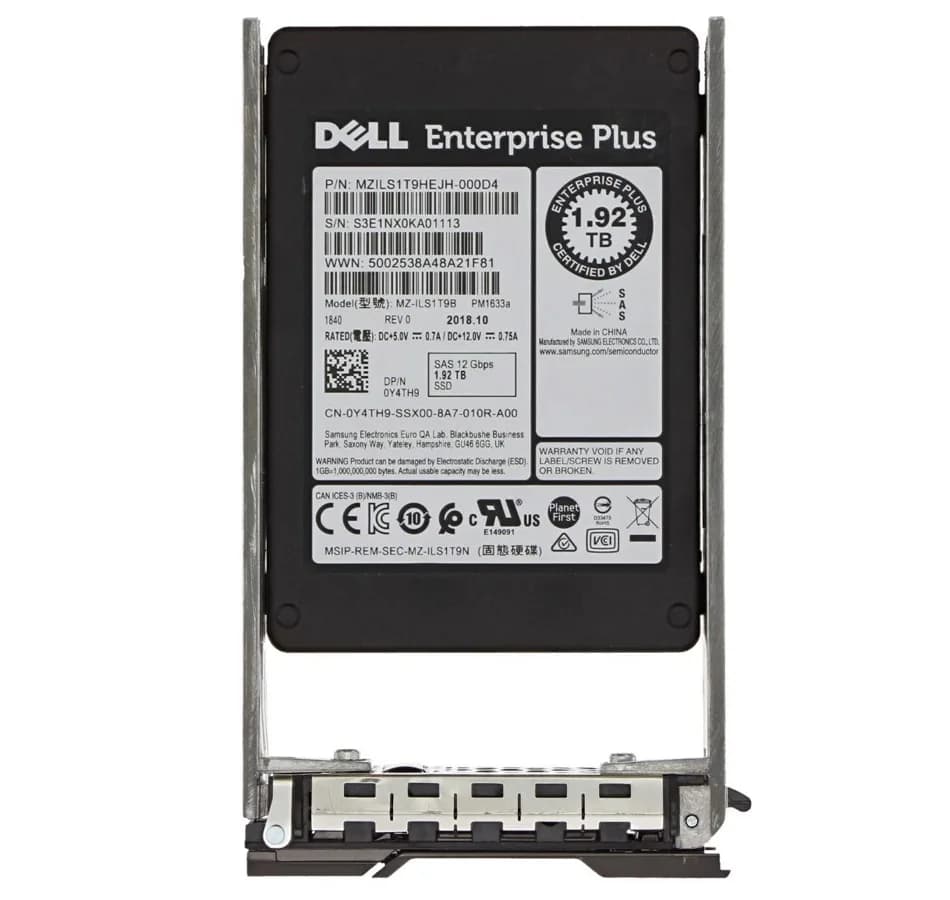 Y4th9 - Dell 1.92TB SAS Triple-Level Cell SFF 2.5" Solid State Drive