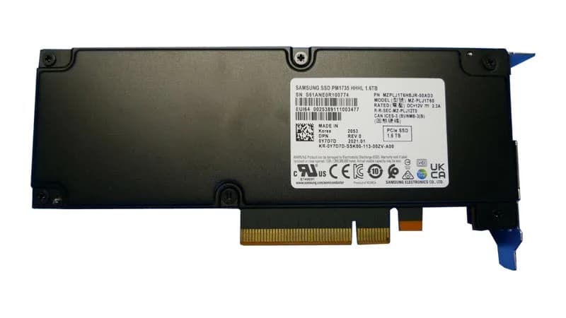 Y7D7D - Dell PM1735 1.6TB PCI Express NVMe HHHL Solid State Drive