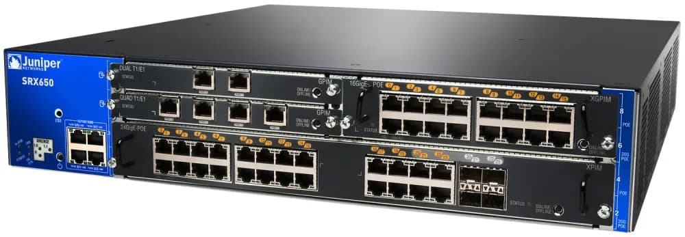 SRX-GP-16GE-POE - Juniper 16 x Ports PoE 10/100/1000Base-T Gigabit Ethernet Expansion Module for SRX650 / SRX550 Series
