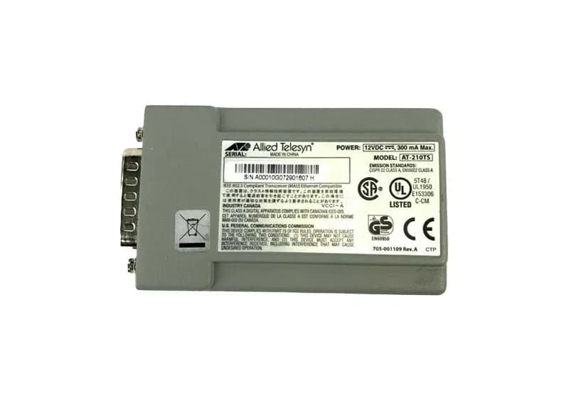 AT-210TS-05D - Allied Telesis 10/100Mb/s 10Base-T RJ45 Transceiver