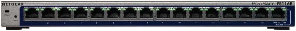 FS116E - Netgear ProSafe FS100 Series FS116 16 x Ports 10/100Base-TX Unmanaged Desktop Fast Ethernet Network Switch