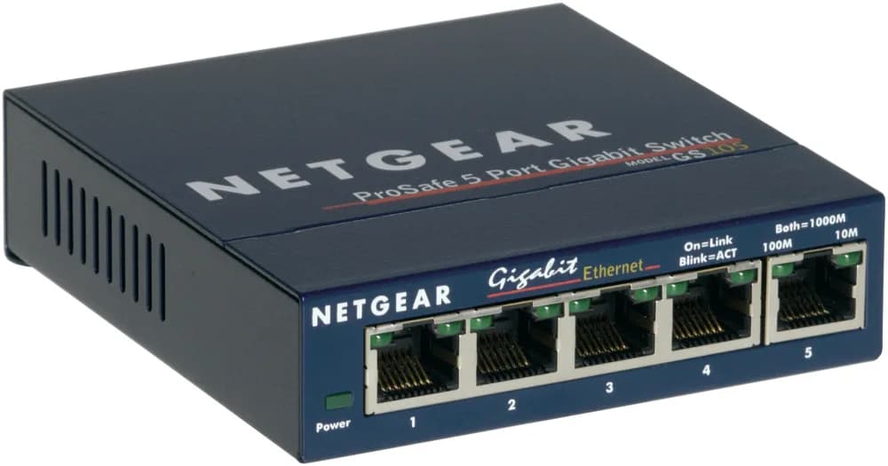 GS105GE - Netgear Prosafe GS105 5 x RJ-45 Ports 10/100/1000Base-T Layer 2 Unmnaged Gigabit Ethernet Network Switch