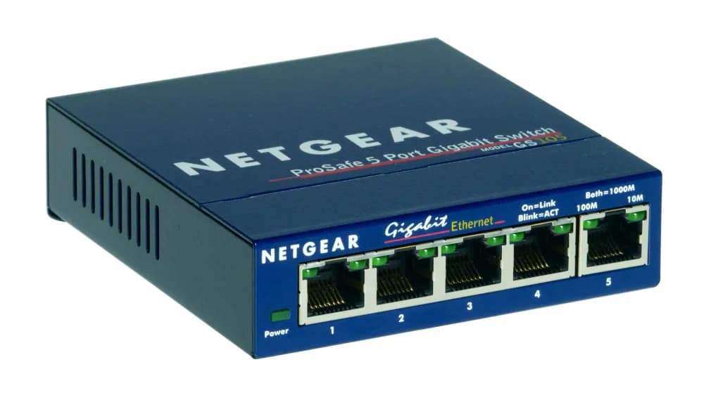 GS105NA - Netgear Prosafe GS105 5 x RJ-45 Ports 10/100/1000Base-T Layer 2 Unmnaged Gigabit Ethernet Network Switch