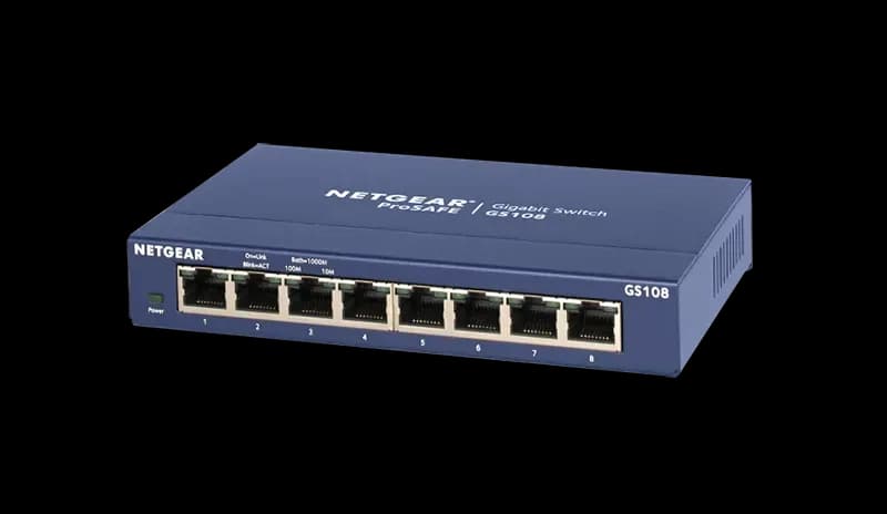 GS108-400NAS - Netgear Prosafe GS108 8 x Ports 10/100/1000Base-T Unmanaged Rack-mountable Gigabit Ethernet Smart Network Switch