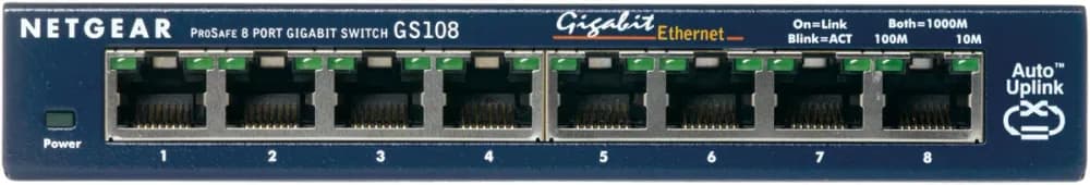 GS108GE - Netgear Prosafe 8 x Ports 10/100/1000Base-T Unmanaged Rack-mountable Gigabit Ethernet Smart Network Switch
