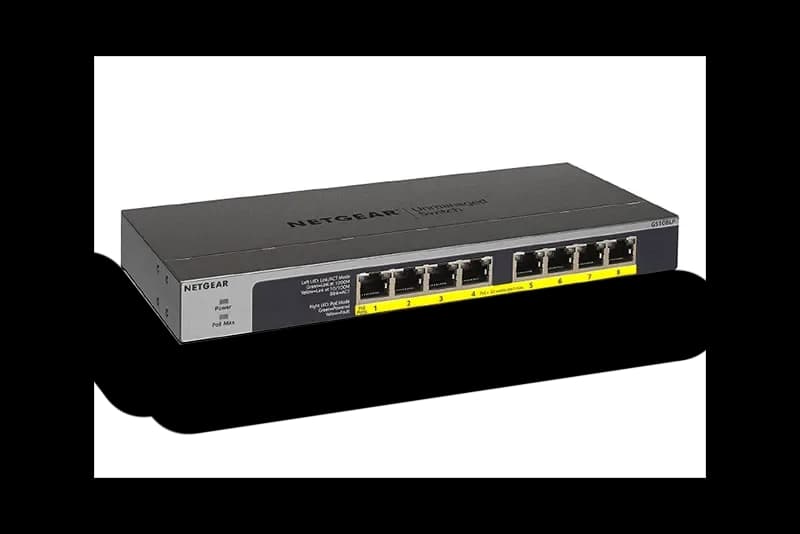 GS108LP - Netgear Prosafe GS108LP 8 x Ports PoE+ 10/100/1000Base-T Rack-mountable Unmanaged Gigabit Ethernet Network Switch