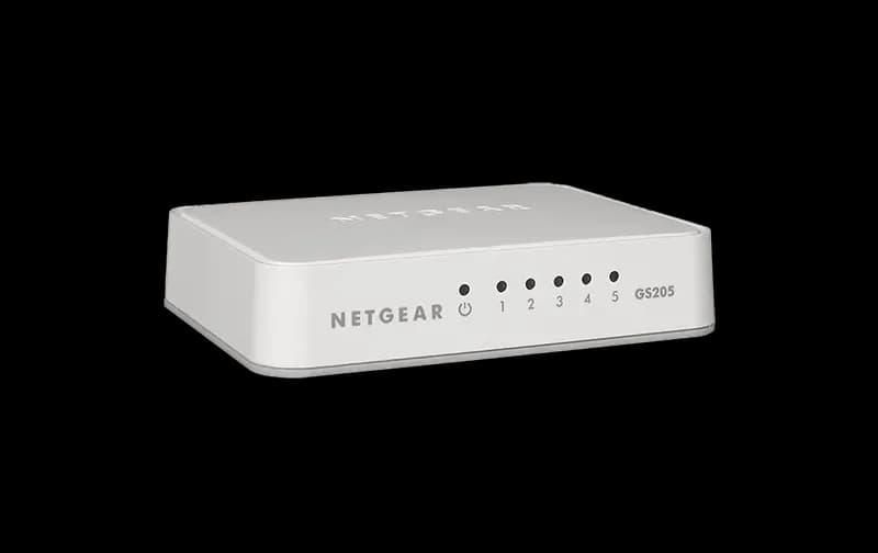 GS205v2 - Netgear 5 x Ports 10/100/1000Base-T Layer 2 Unmanaged Desktop Gigabit Ethernet Network Switch