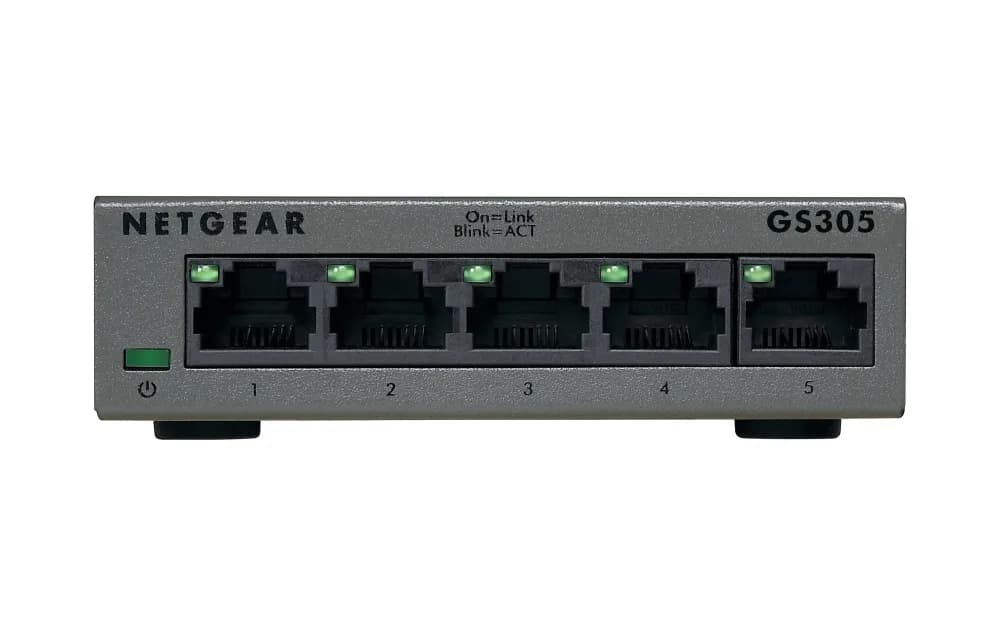 GS305-300UKS - Netgear 300 Series GS305 5 x Ports 10/100/1000Base-T Unmanaged Gigabit Ethernet Network Switch