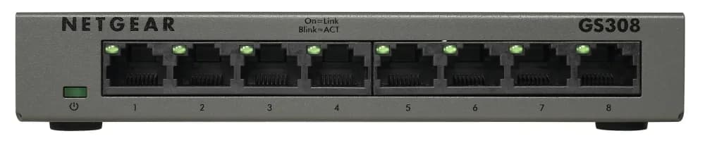 GS308-100PAS - Netgear 300 Series GS308 8 x RJ-45 Ports 10/100/1000Base-T Unmanaged Gigabit Ethernet Network Switch