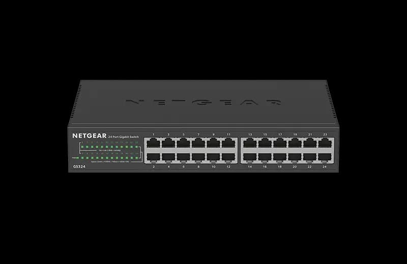 GS324V2 - Netgear Prosafe S350 Series GS324 V2 24 x Ports 10/100/1000Base-T Unmanaged Rack-mountable Gigabit Ethernet Network Switch