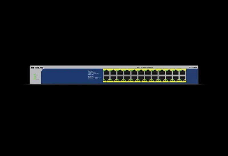 GS524PP - Netgear Prosafe GS524PP 12 x RJ-45 Ports PoE 10/100/1000Base-T + 12 x RJ-45 Ports Layer2 Unmananegd Rack-mountable Gigabit Ethernet Network Switch