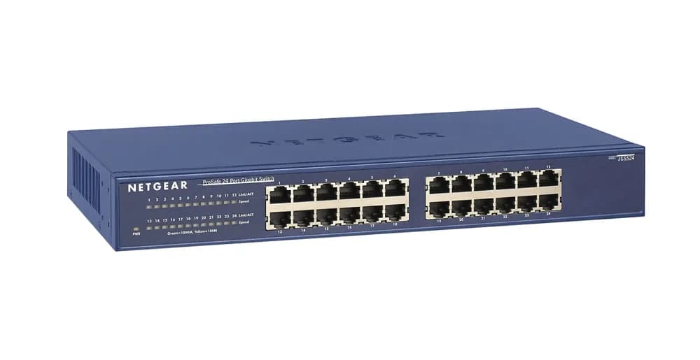 JGS524v2 - Netgear Prosafe JGS524 24 x Ports 10/100/1000Base-T Rack-mountable Unmanaged Gigabit Ethernet Network Switch