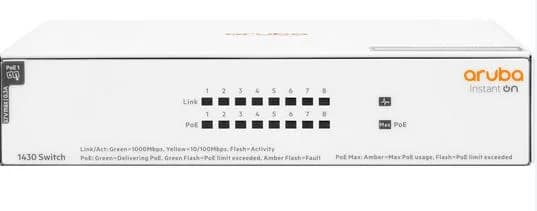R8R46-61001 - HPE Aruba 1430 8-Ports RJ-45 PoE Unmanaged Layer2 Switch