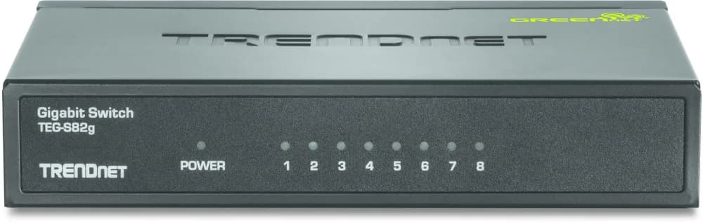 TEG-S82G - TRENDnet GREENnet 8 x RJ-45 Ports 10/100/1000Base-T Layer 2 Unmanaged Rack-mountable Gigabit Ethernet Network Switch