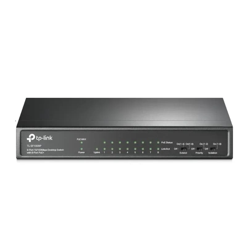 TL-SF1009P - TP-Link 9-Port 10/100Mbps with 8-Port PoE+ Desktop Switch