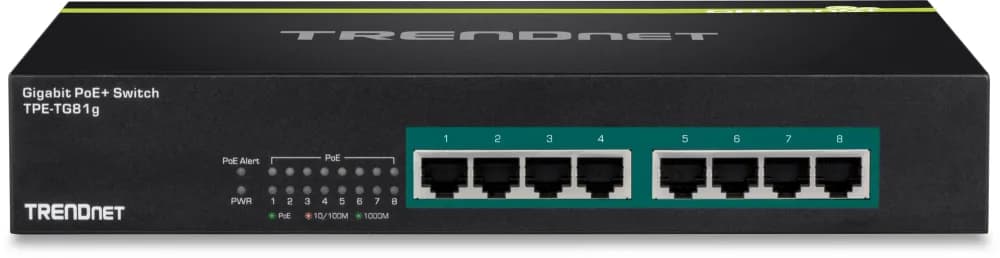 TPE-TG81G - TRENDnet GREENnet 8 x RJ-45 Ports PoE+ 10/100/1000Base-T Layer 2 Unmanaged Rack-mountable Gigabit Ethernet Network Switch