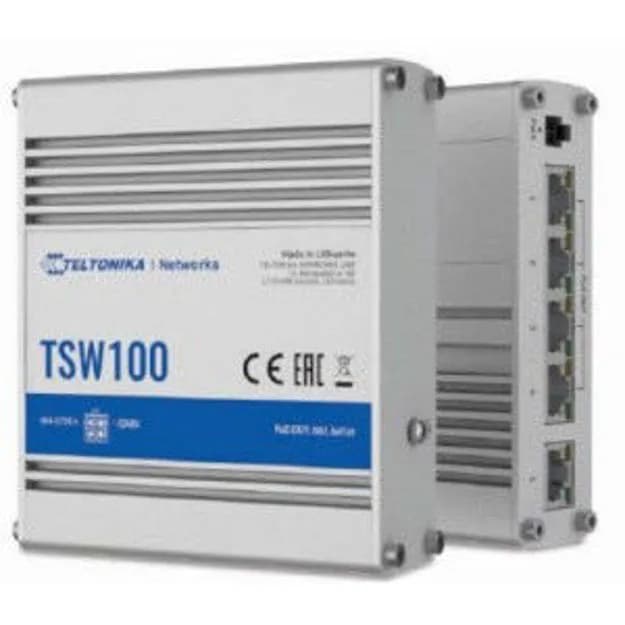 TSW100000010 - Teltonika TSW100 5-Ports PoE+ Unmanaged GE Switch