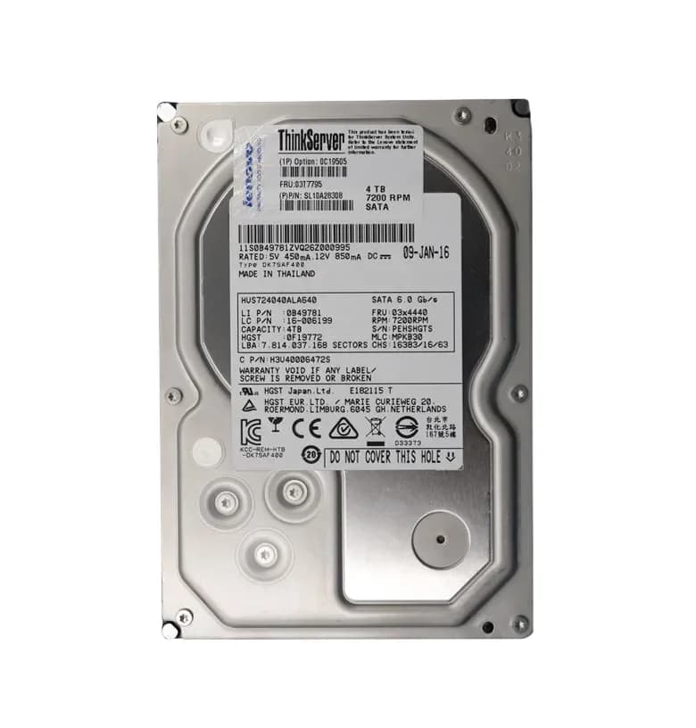03T7795 - HGST 4TB 7200RPM SATA 6Gb/s 3.5-in Hard Drive