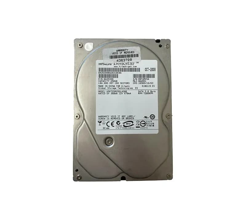 0A35399 - Hitachi 250GB 7200RPM SATA 3Gb/s 3.5-in Hard Drive
