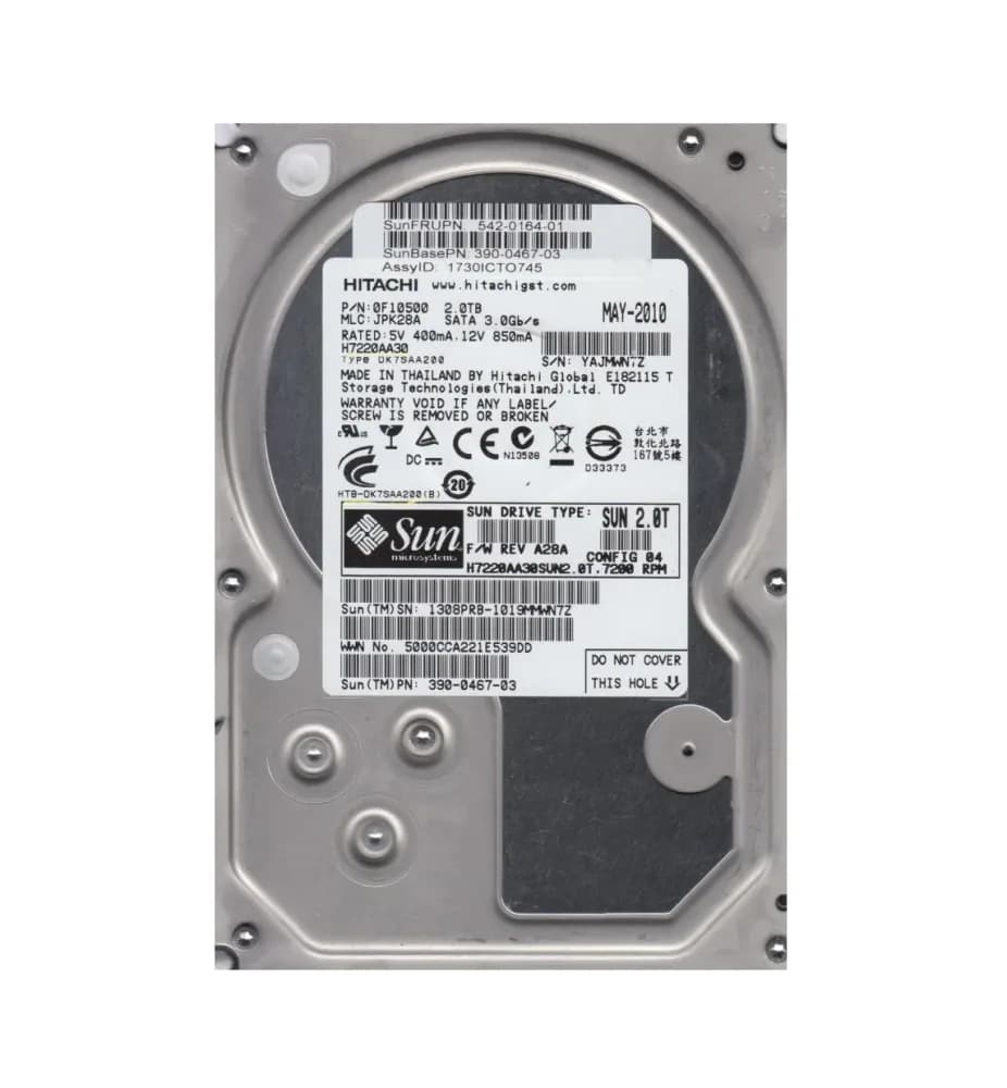 0F10500 - Hitachi 2TB 7200RPM SATA 3Gb/s 3.5-in Hard Drive
