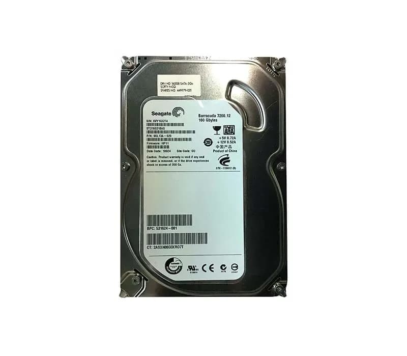 531624-001 - HP 160GB 7200RPM SATA 3Gb/s 3.5-in Hard Drive
