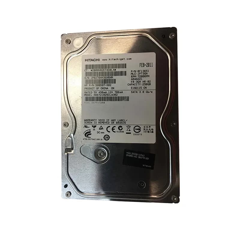 586719-001 - HP 250GB 7200RPM SATA 3Gb/s 3.5-in Hard Drive