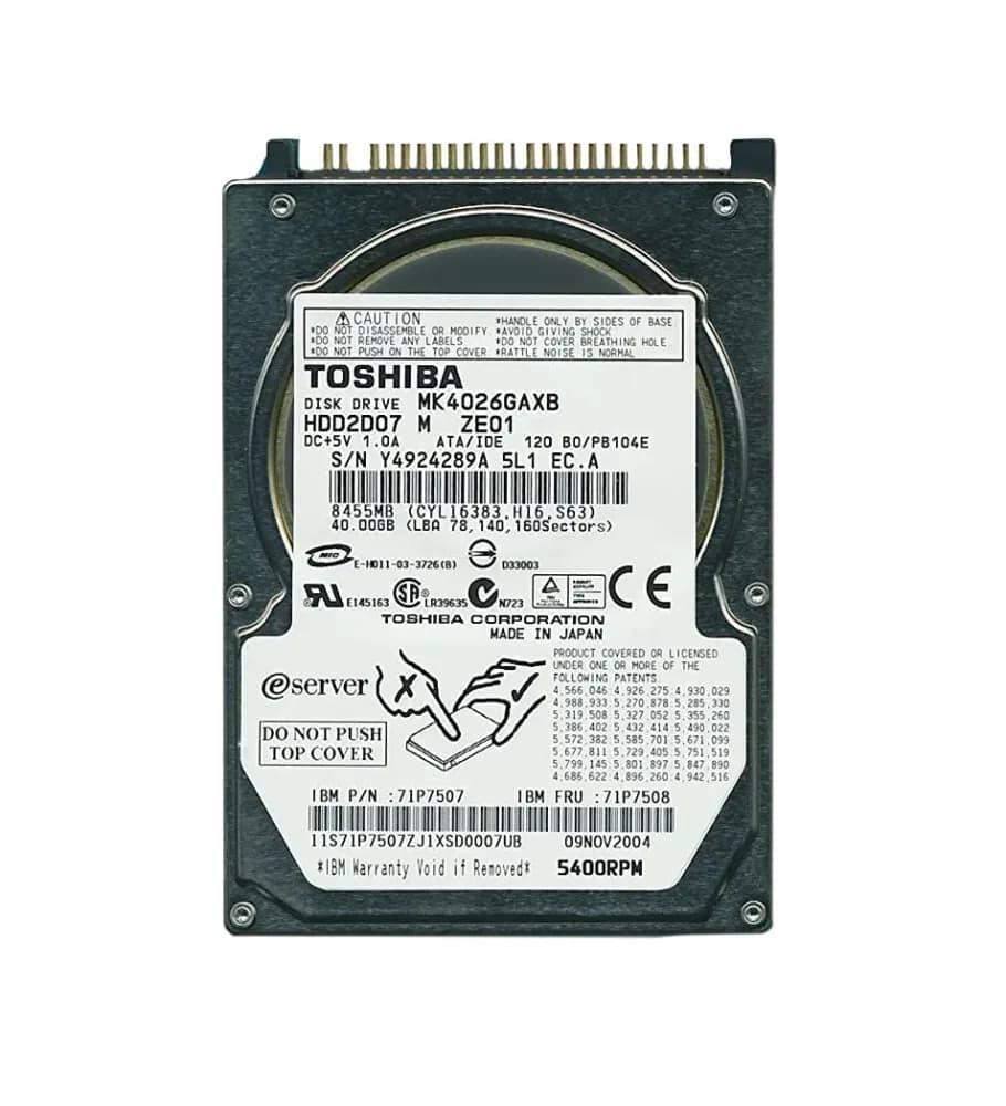 71P7508 - IBM 40GB 5400RPM ATA/100 2.5-inch Hard Drive