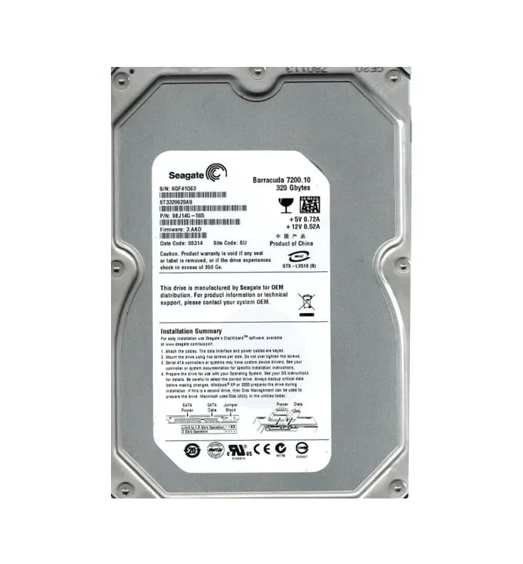 9BJ14G-505 - Seagate 320GB 7200RPM SATA 3Gb/s 3.5-in Hard Drive