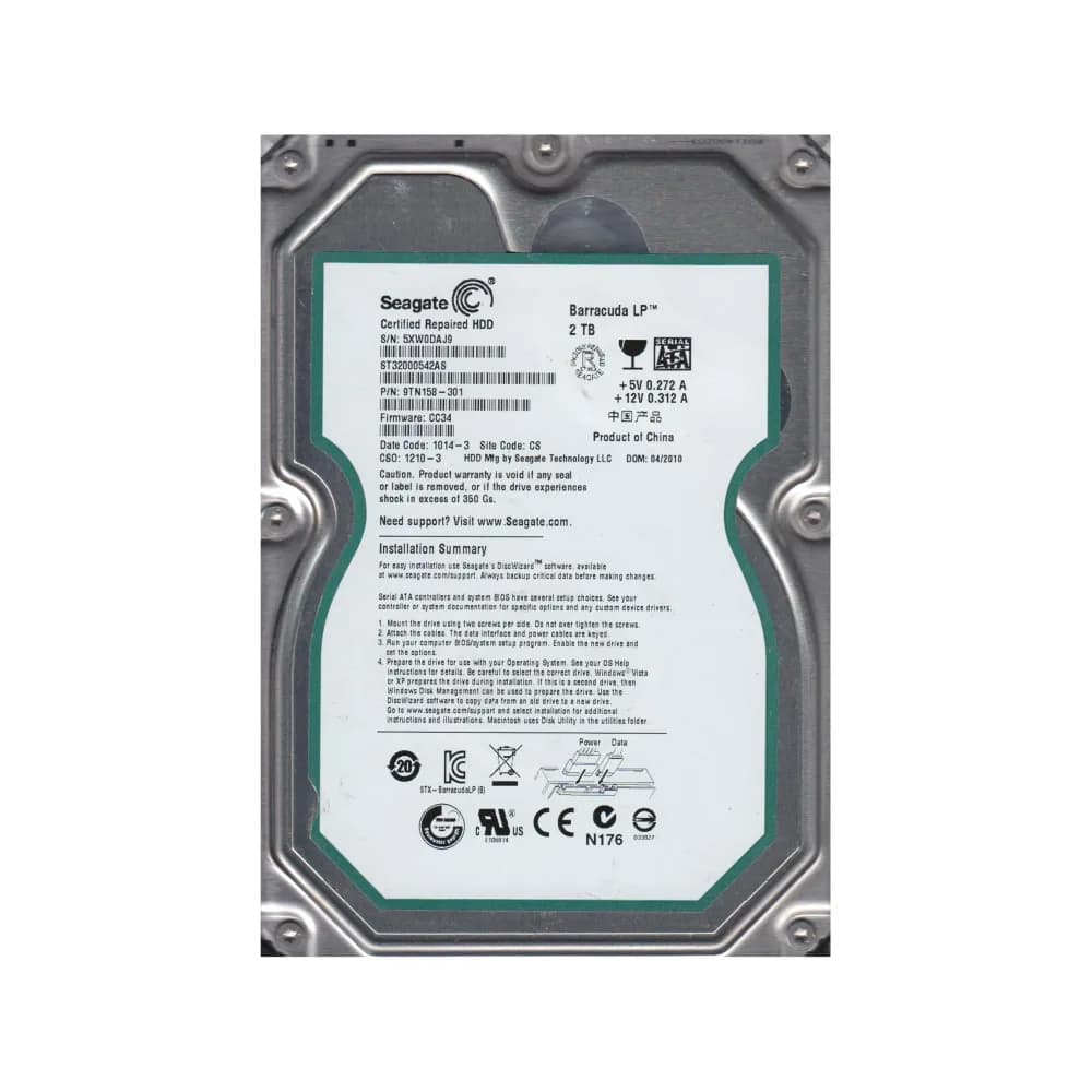 9TN158-301 - Seagate 2TB 5900RPM SATA 3Gb/s 3.5-in Hard Drive