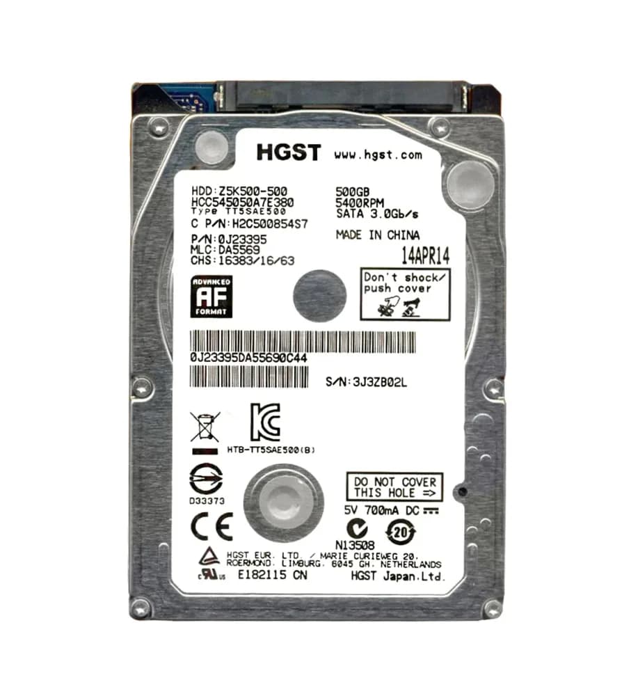 HCC545050A7E380 - HGST Z5K500 500GB 5.4K SATA 3Gb/s (512e) 2.5" HDD