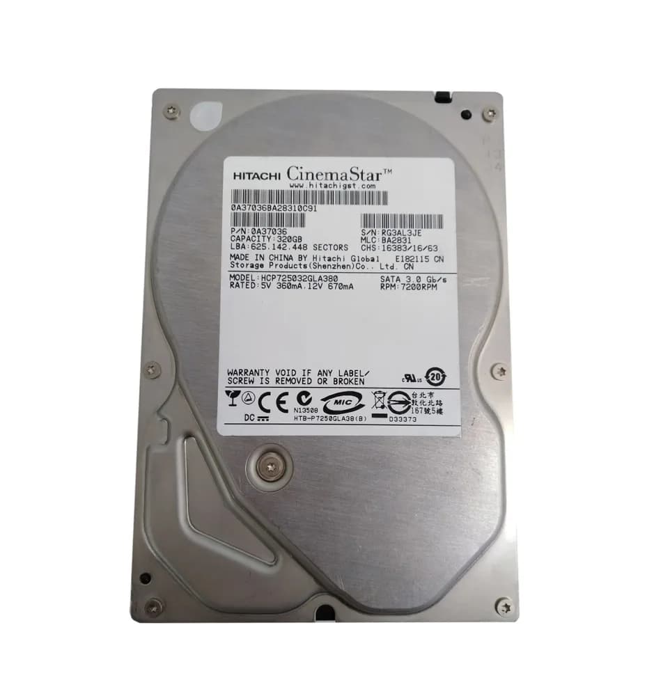 HCP725032GLA380 - Hitachi 320GB 7200RPM SATA 3Gb/s 3.5-in Hard Drive