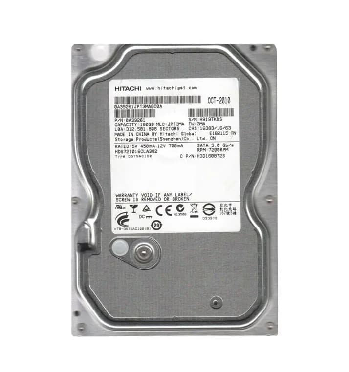 HDS721016CLA382 - HGST 160GB 7200RPM SATA 3Gb/s 3.5-in Hard Drive