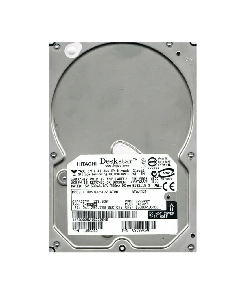 HDS722512VLAT80 - Hitachi 120GB 7200RPM ATA/100 3.5-inch Hard Drive