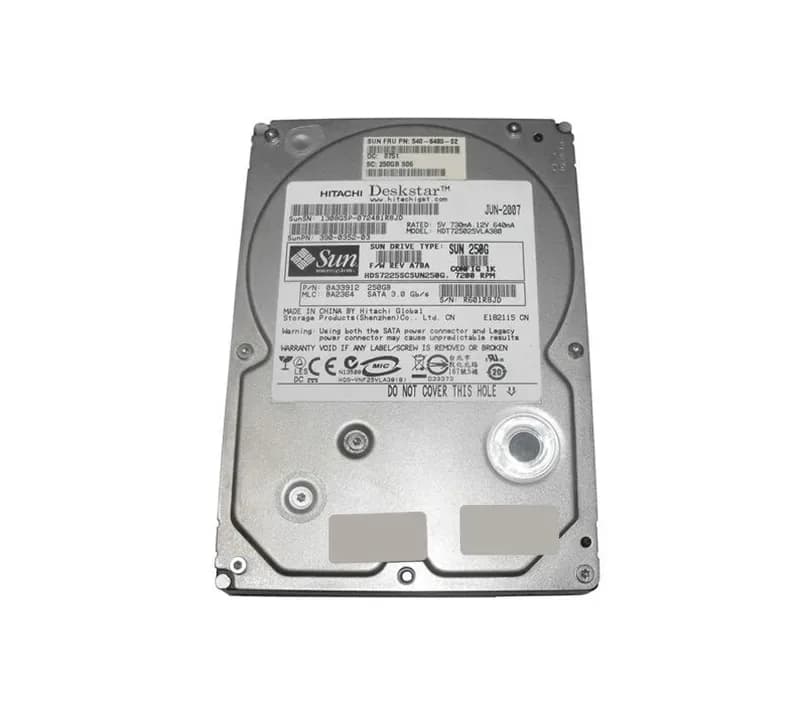 HDS7225SCSUN250G - Sun 250GB 7200RPM SATA 3Gb/s 3.5-in Hard Drive