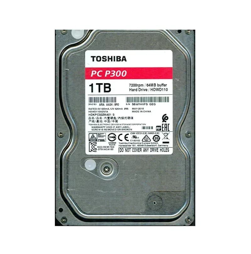 HDWD110XZSTA - Toshiba 1TB 7200RPM SATA 6Gb/s 3.5-in Hard Drive
