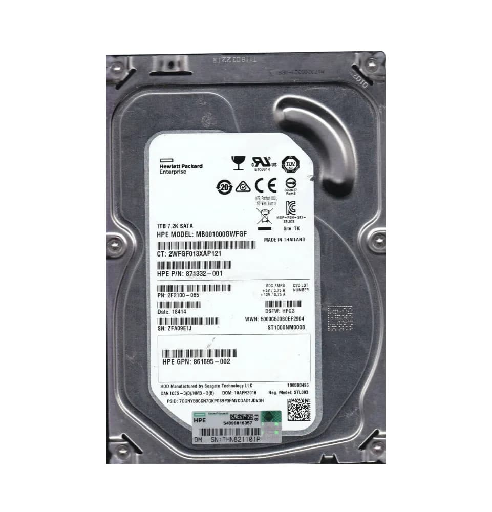 MB001000GWFGF - HP 1TB 7200RPM SATA 6Gb/s 3.5-in Hard Drive