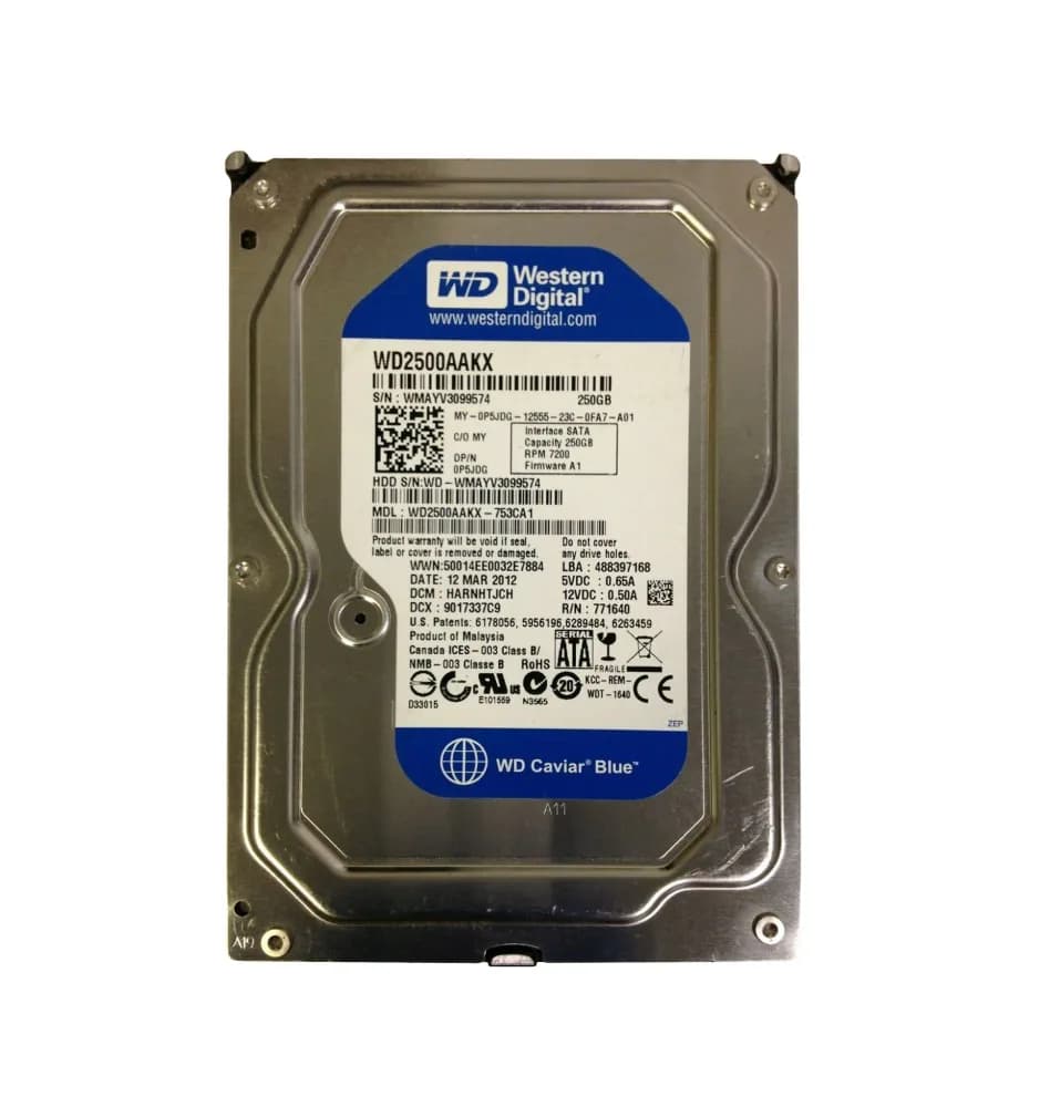 P5JDG - Dell 250GB 7200RPM SATA 6Gb/s 3.5-in Hard Drive