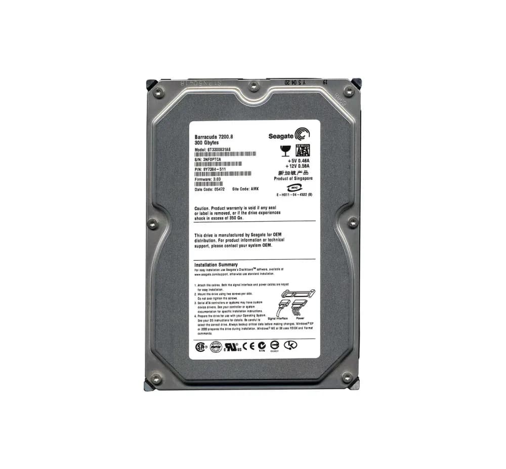 ST3300831AS - Seagate 300GB 7200RPM SATA 1.5Gb/s 3.5-in Hard Drive