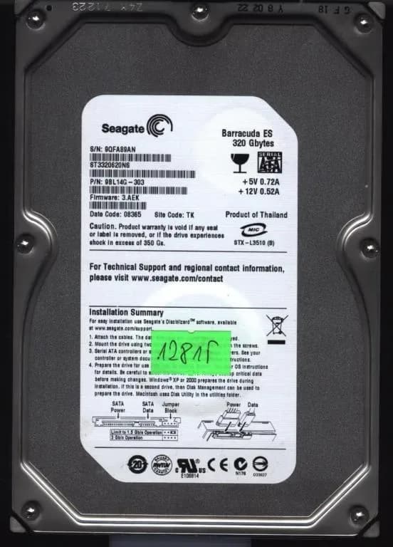 ST3320620NS - Seagate 320GB 7200RPM SATA 3Gb/s 3.5-in Hard Drive