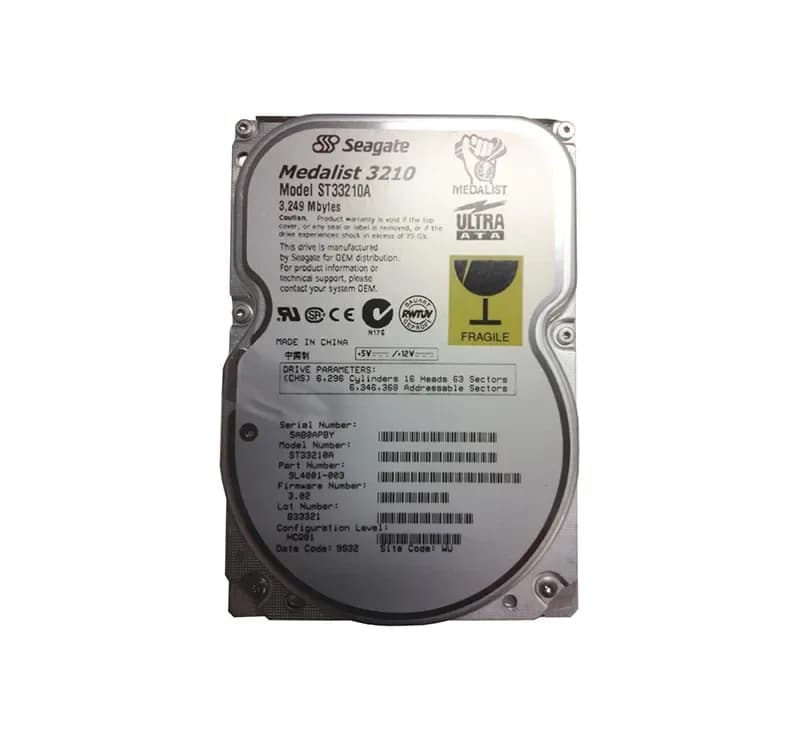 ST33210A - Seagate Medalist 3210 3.2GB 5.4K Ultra ATA/33 3.5" HDD