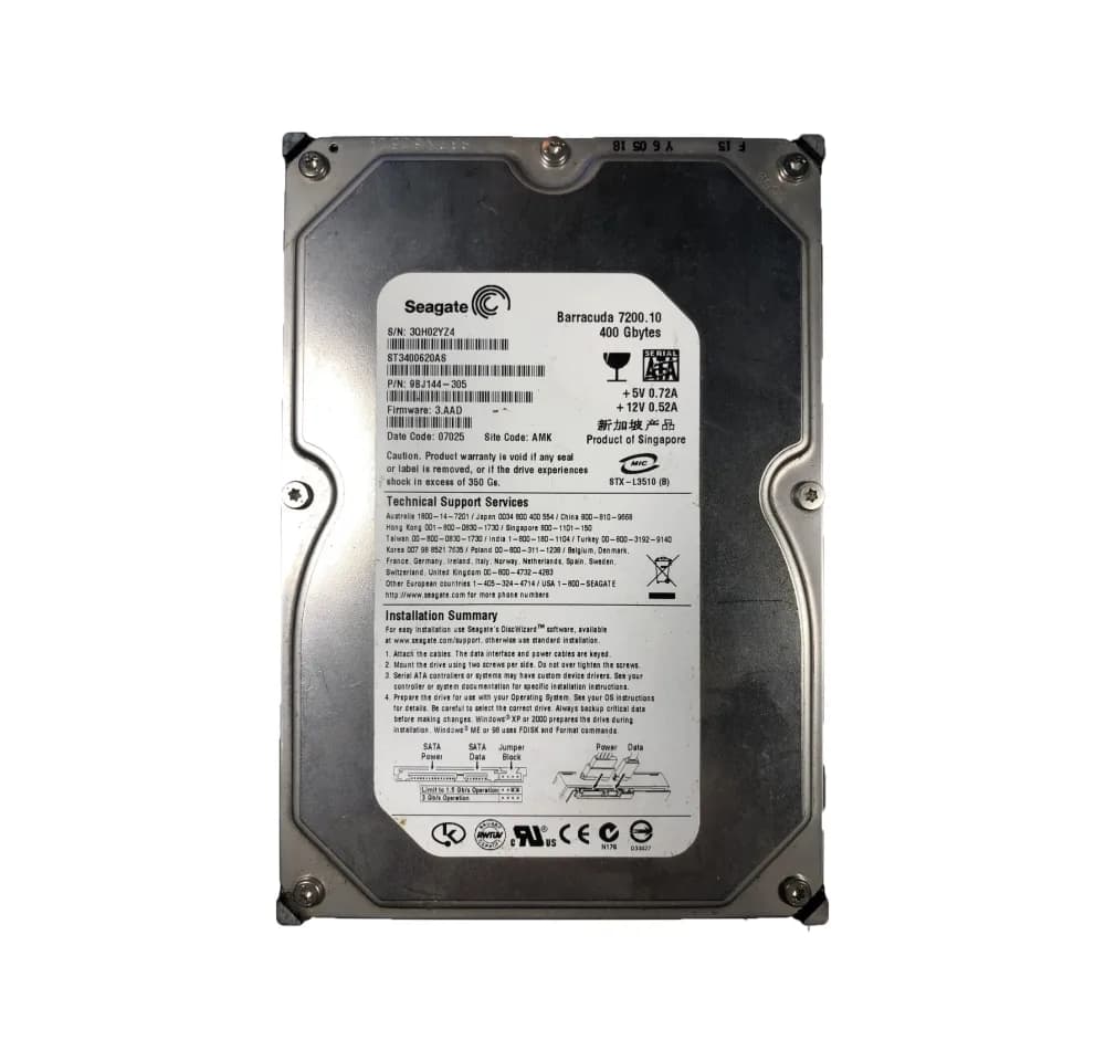 ST3400620AS - Seagate 400GB 7200RPM SATA 3Gb/s 3.5-in Hard Drive