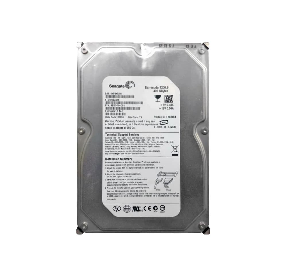 ST3400633AS - Seagate 400GB 7200RPM SATA 3Gb/s 3.5-in Hard Drive