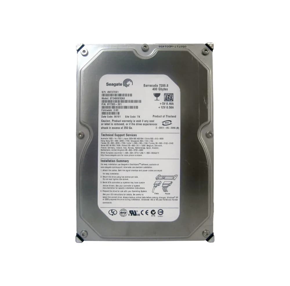 ST3400832AS - Seagate 400GB 7200RPM SATA 1.5Gb/s 3.5-in Hard Drive