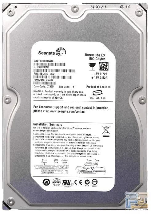 ST3500630NS - Seagate 500GB 7200RPM SATA 3Gb/s 3.5-in Hard Drive