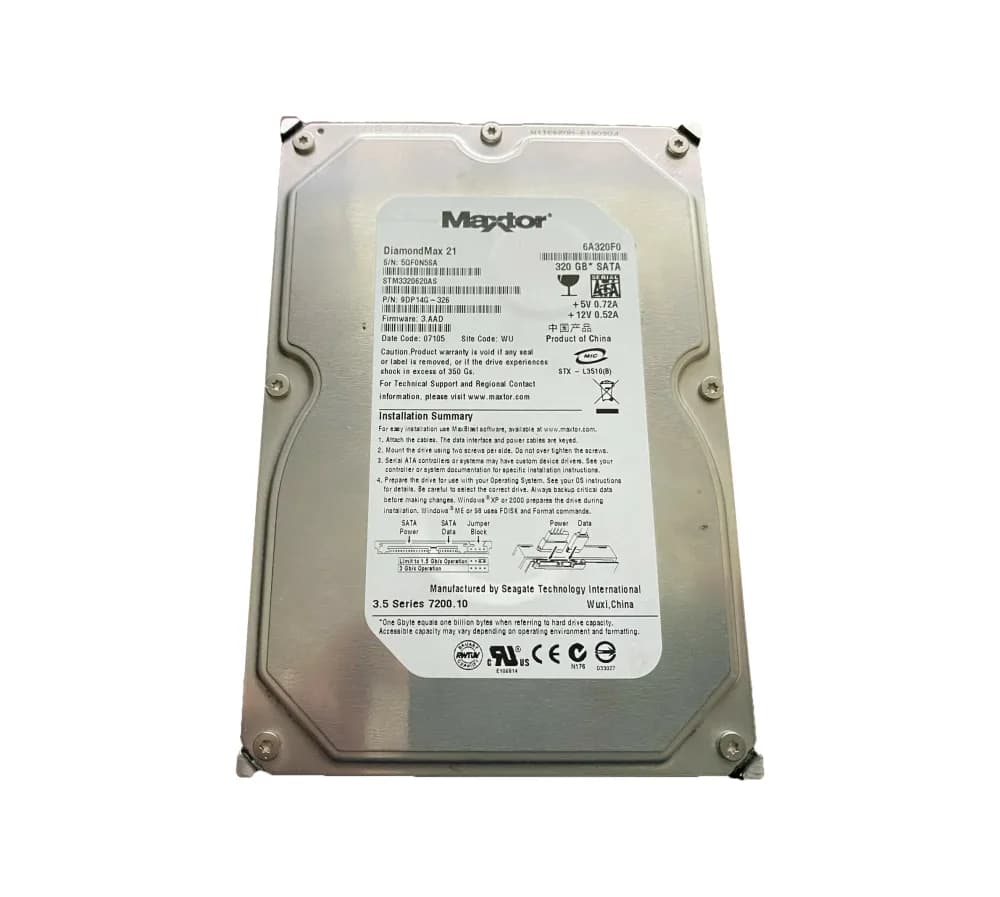 STM3320620AS - Maxtor 320GB 7200RPM SATA 3Gb/s 3.5-in Hard Drive