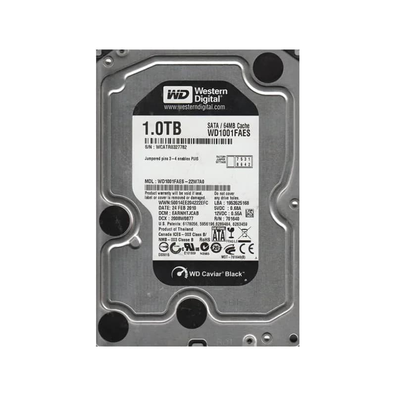 WD1001FAES-22W7A0 - Western Digital 1TB 7200RPM SATA 3Gb/s 3.5-in HDD