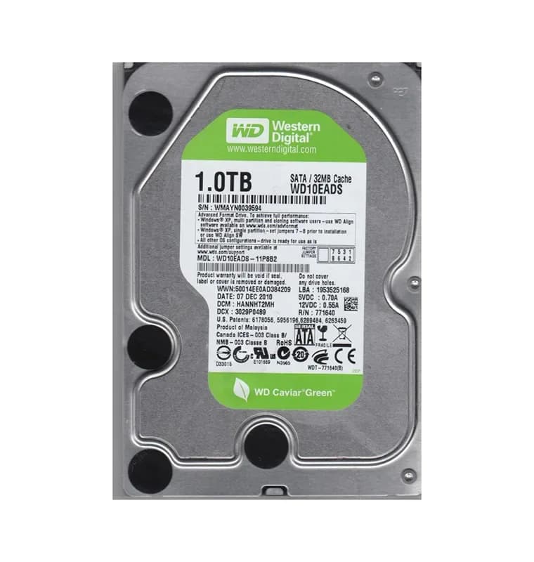 WD10EADS-11P8B2 - Western Digital 1TB 5400RPM SATA 3Gb/s 3.5-in HDD