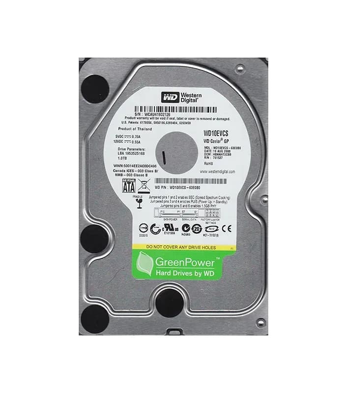 WD10EVCS-63E0B0 - Western Digital 1TB 5400RPM SATA 3Gb/s 3.5-in HDD