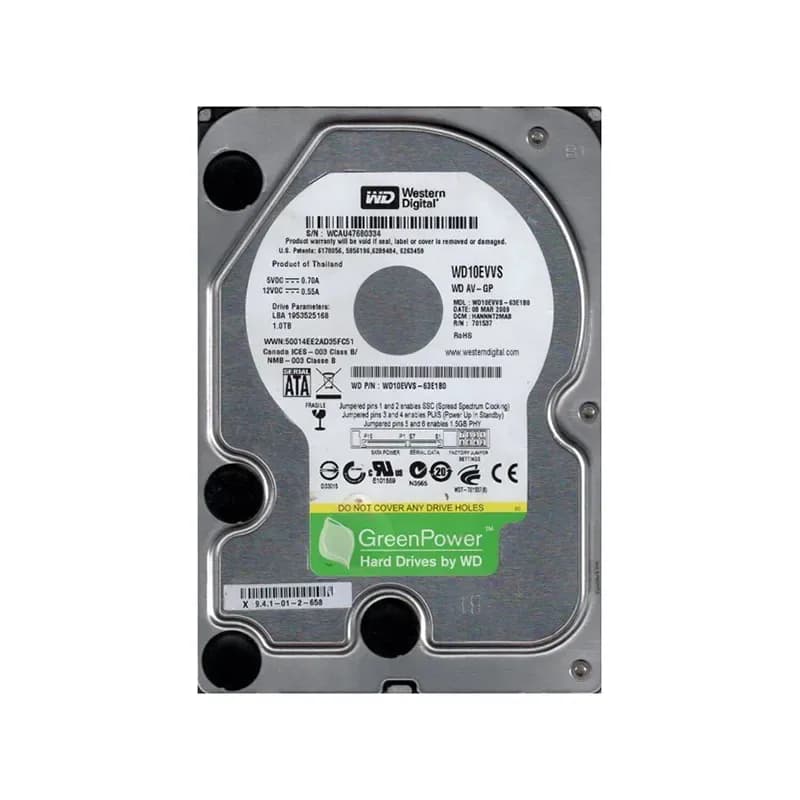 WD10EVVS-63E1B0 - Western Digital 1TB 5400RPM SATA 3Gb/s 3.5-in HDD